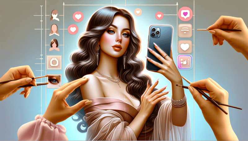 Influencer che si fa un selfie